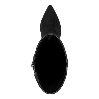 Glint Wide Calf Kitten Heel Boot - Black | Marc Fisher