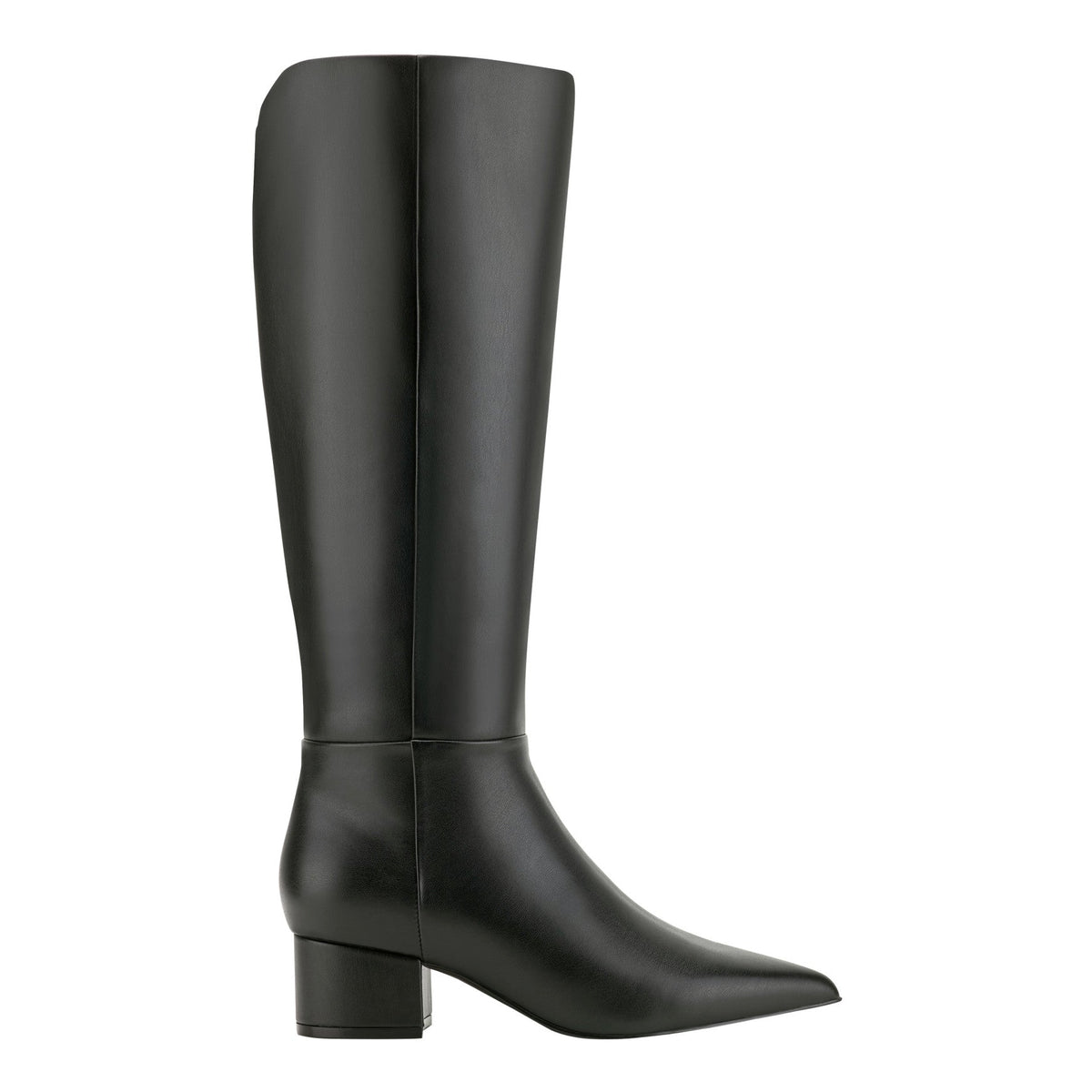 Gradia Wide Calf Block Heel Boot - Black | Marc Fisher