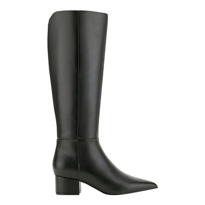 Gradia Wide Calf Block Heel Boot - Black | Marc Fisher