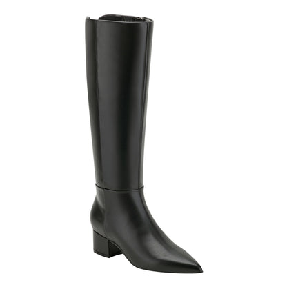 Gradia Wide Calf Block Heel Boot - Black | Marc Fisher