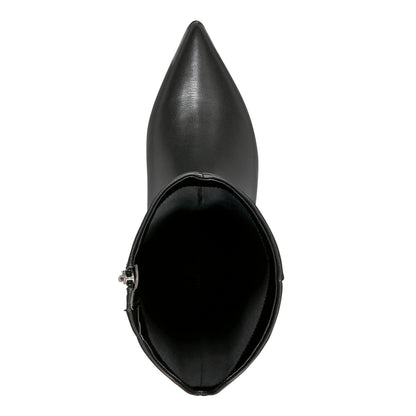 Gradia Wide Calf Block Heel Boot - Black | Marc Fisher
