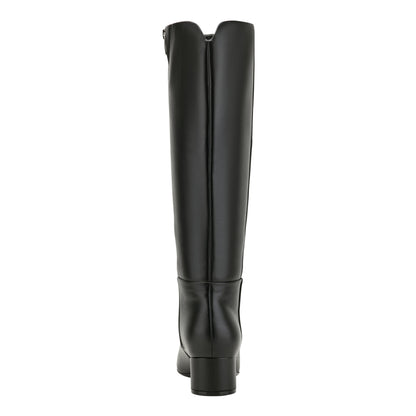Gradia Wide Calf Block Heel Boot - Black | Marc Fisher