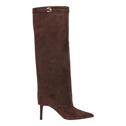 Naples Leather Boot - Dark Brown Suede | Marc Fisher