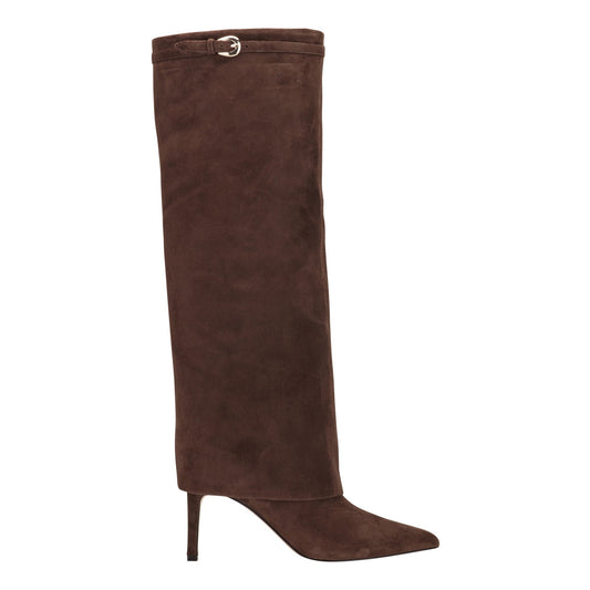 Naples Leather Boot - Dark Brown Suede | Marc Fisher