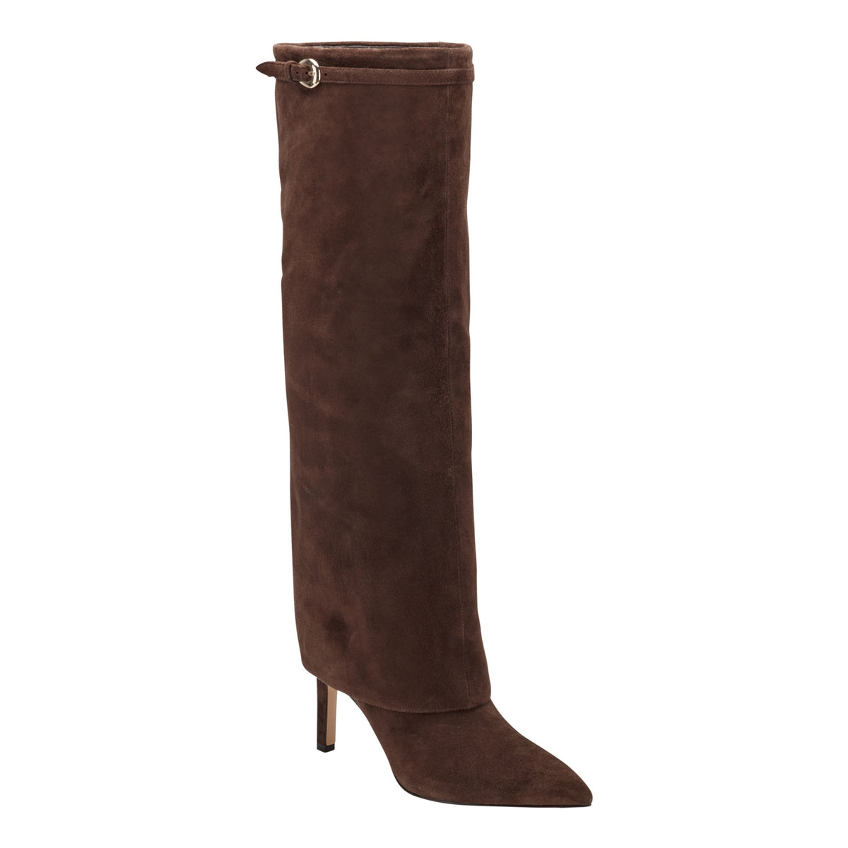 Naples Leather Boot - Dark Brown Suede | Marc Fisher