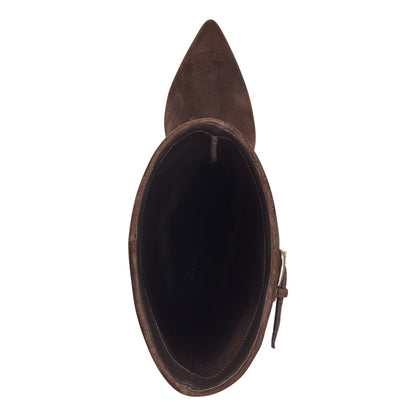 Naples Leather Boot - Dark Brown Suede | Marc Fisher