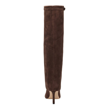 Naples Leather Boot - Dark Brown Suede | Marc Fisher