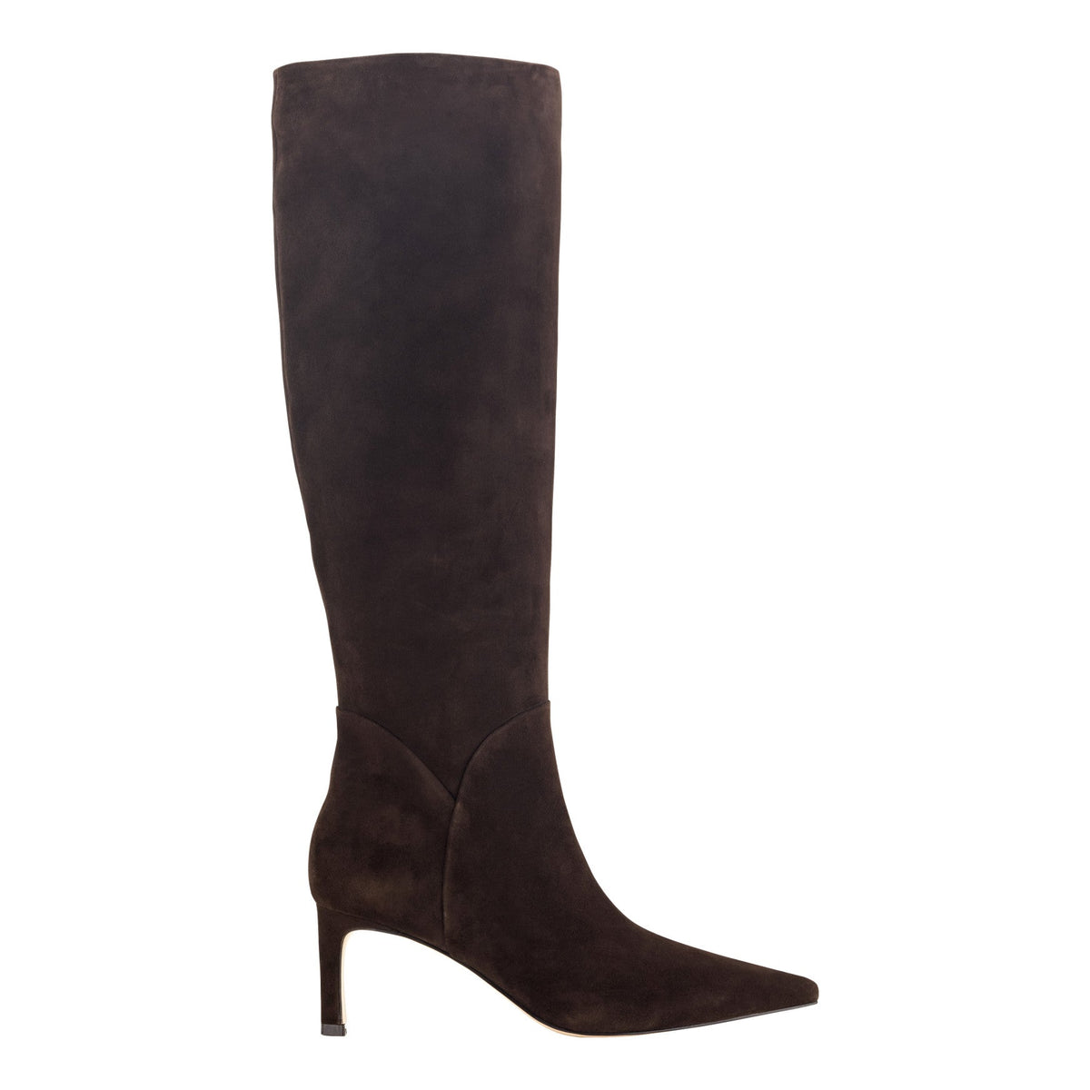 Sabrina Wide Calf Leather Boot - Dark Brown Suede | Marc Fisher