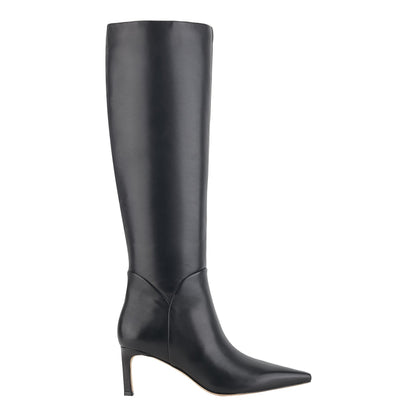 Sabrina Wide Calf Leather Boot - Black Leather | Marc Fisher