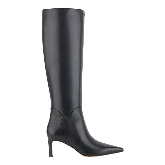 Sabrina Wide Calf Leather Boot - Black Leather | Marc Fisher