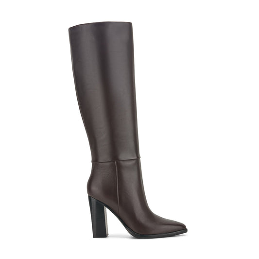 Lannie Dress Leather Boot - Dark Merlot Leather | Marc Fisher