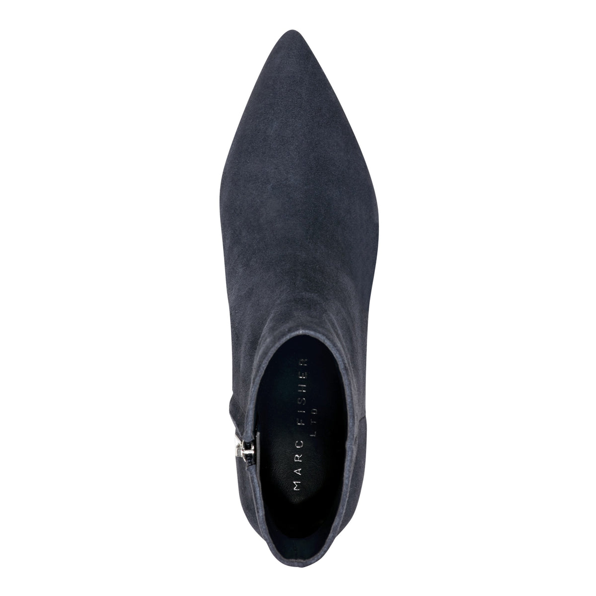Itzia Ankle Leather Bootie - Navy Suede | Marc Fisher