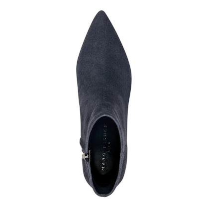 Itzia Ankle Leather Bootie - Navy Suede | Marc Fisher