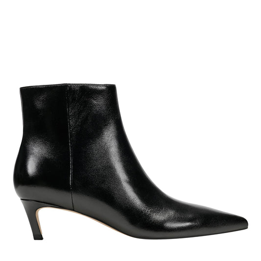 Itzia Ankle Leather Bootie - Black Leather | Marc Fisher