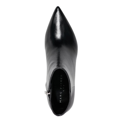 Itzia Ankle Leather Bootie - Black Leather | Marc Fisher