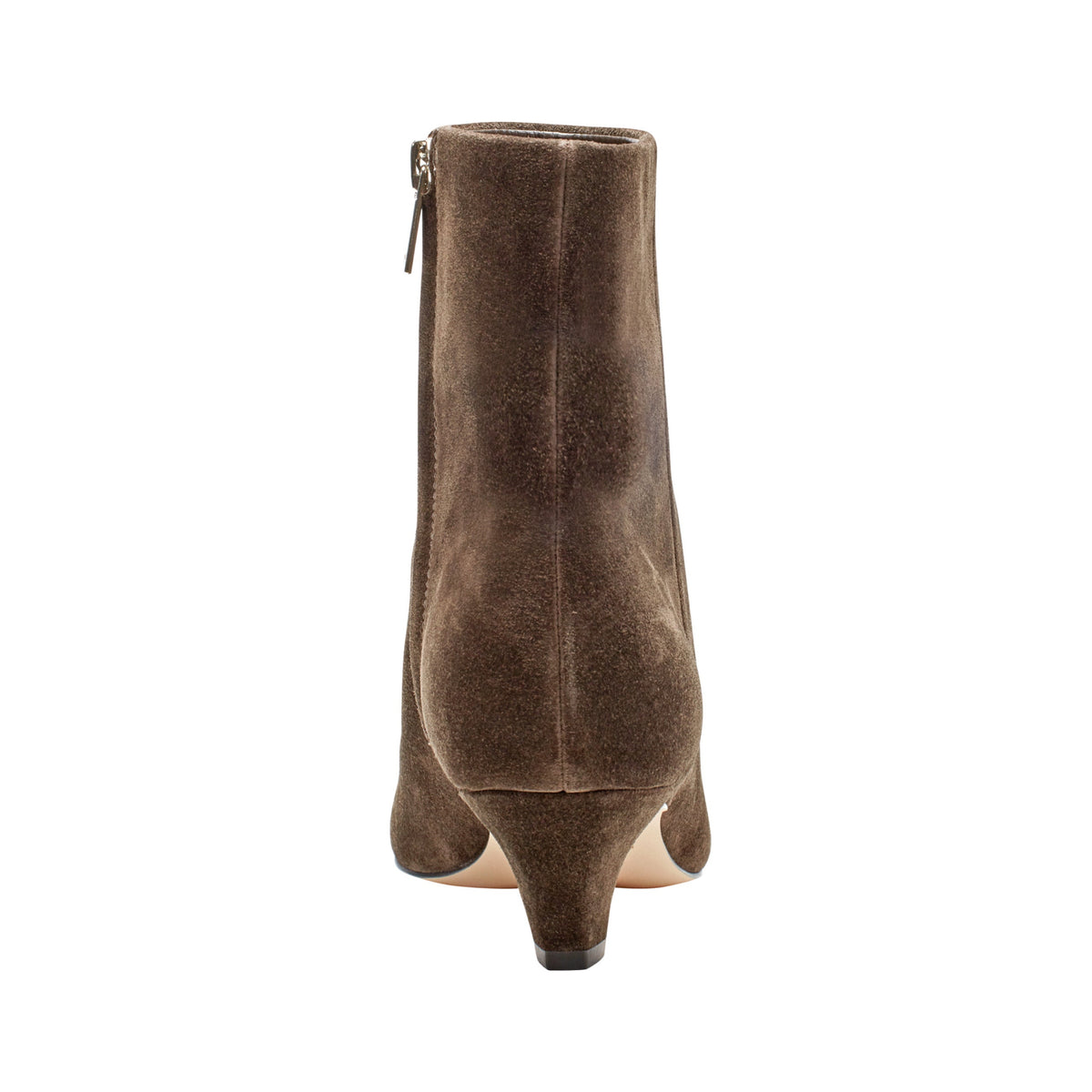 Danai Kitten Heel Leather Ankle Bootie - Dark Brown Suede | Marc Fisher