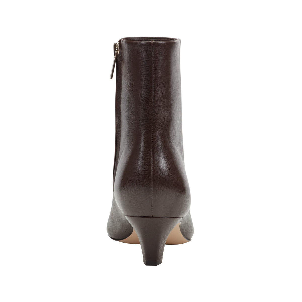Danai Kitten Heel Leather Ankle Bootie - Dark Brown Leather | Marc Fisher