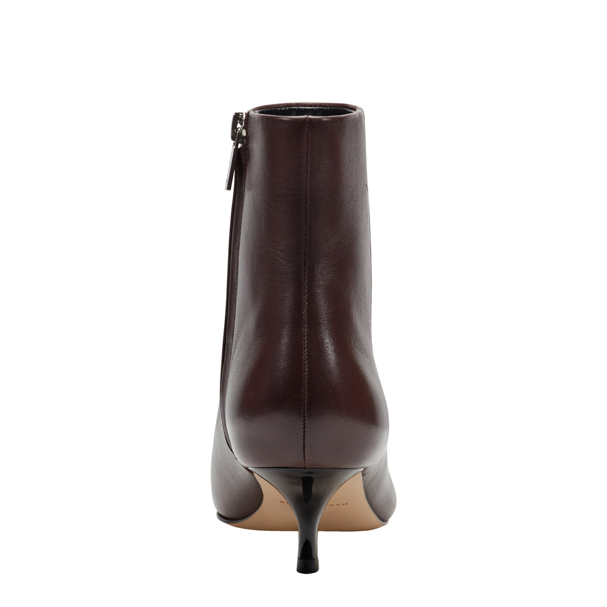 Kiona Kitten Heel Leather Ankle Bootie - Dark Brown Leather | Marc Fisher