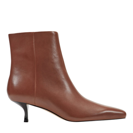 Kiona Kitten Heel Leather Ankle Bootie - Cognac Leather | Marc Fisher