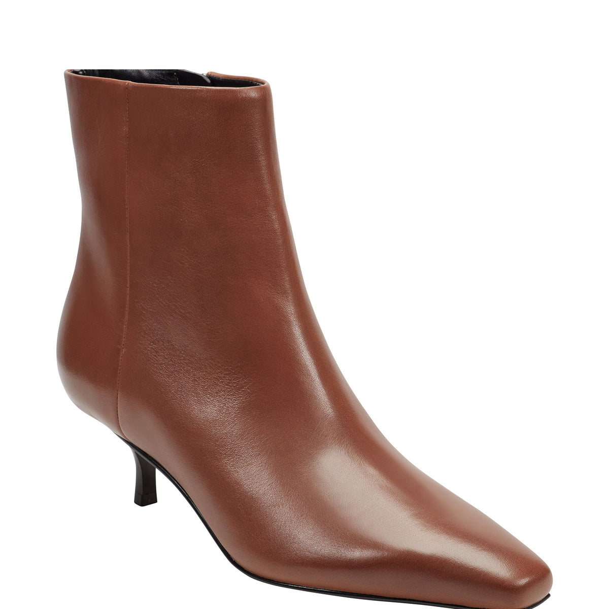 Kiona Kitten Heel Leather Ankle Bootie - Cognac Leather | Marc Fisher