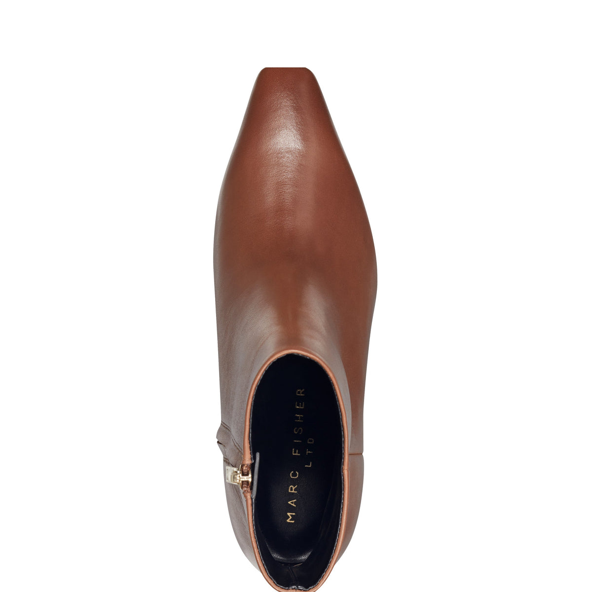 Kiona Kitten Heel Leather Ankle Bootie - Cognac Leather | Marc Fisher