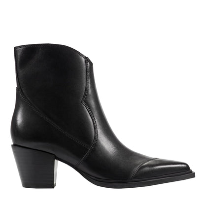 Giulie Western Leather Ankle Bootie - Black Leather | Marc Fisher
