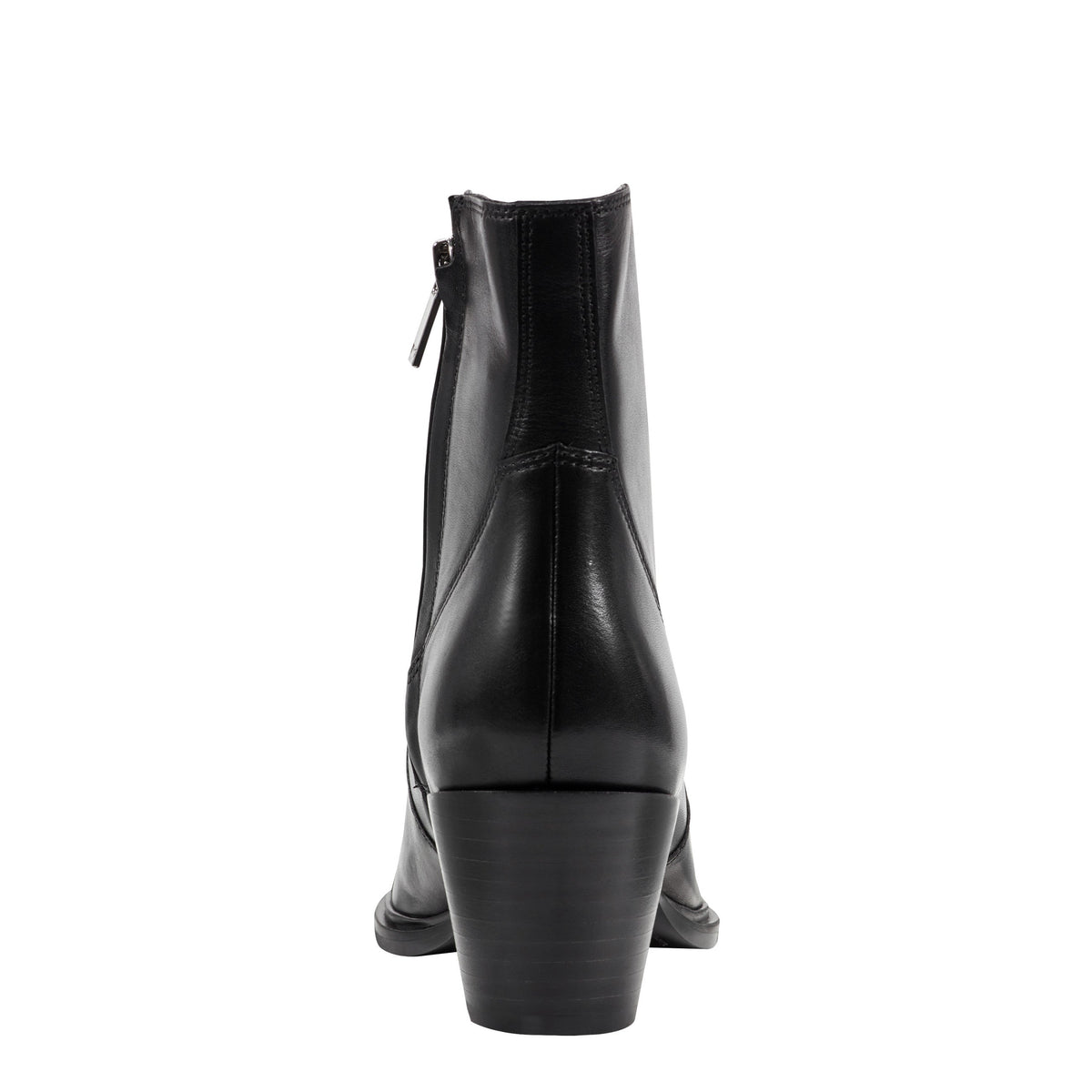 Giulie Western Leather Ankle Bootie - Black Leather | Marc Fisher