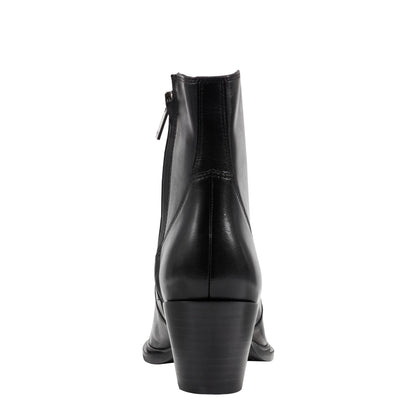 Giulie Western Leather Ankle Bootie - Black Leather | Marc Fisher