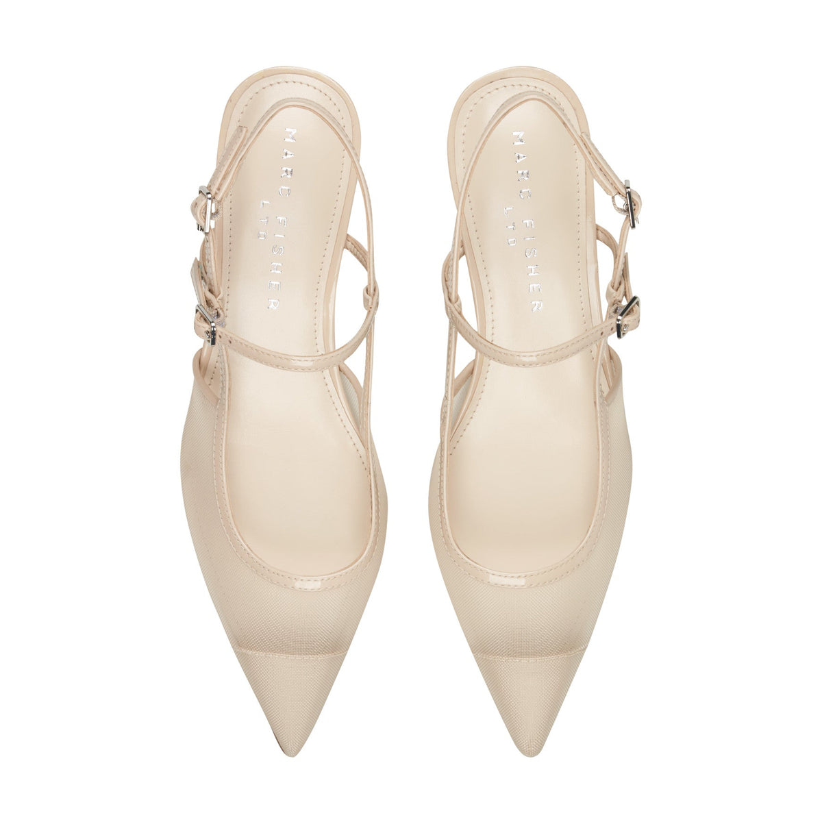 Ceddy Kitten Heel Slingback Pump - White Mesh | Marc Fisher