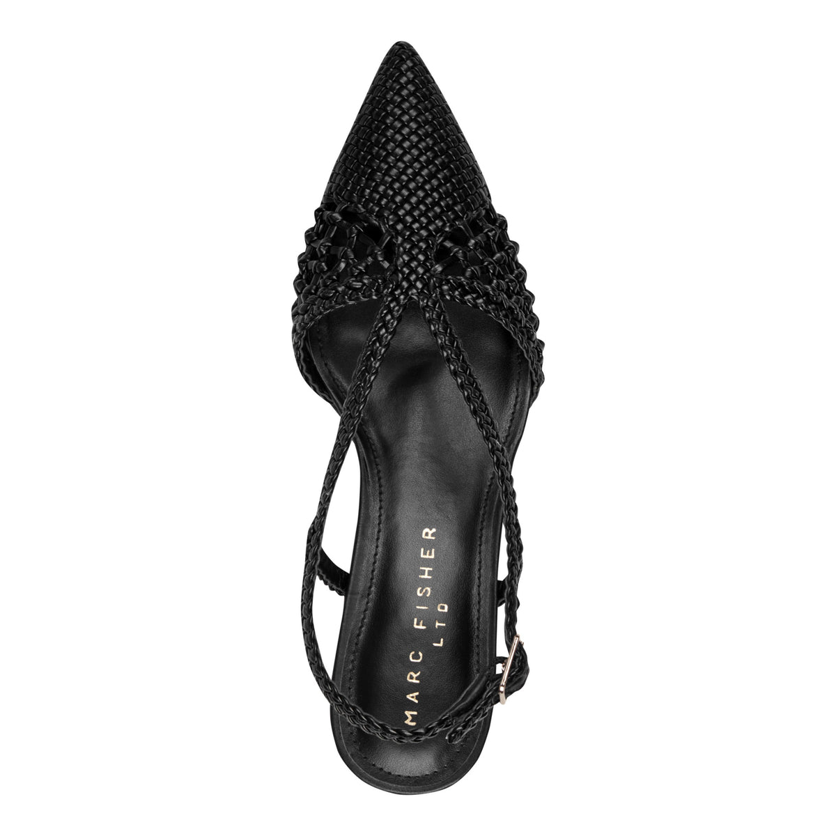 Reagan Woven Leather Pump - Black Leather | Marc Fisher