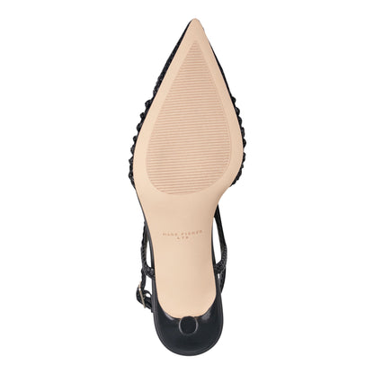 Reagan Woven Leather Pump - Black Leather | Marc Fisher