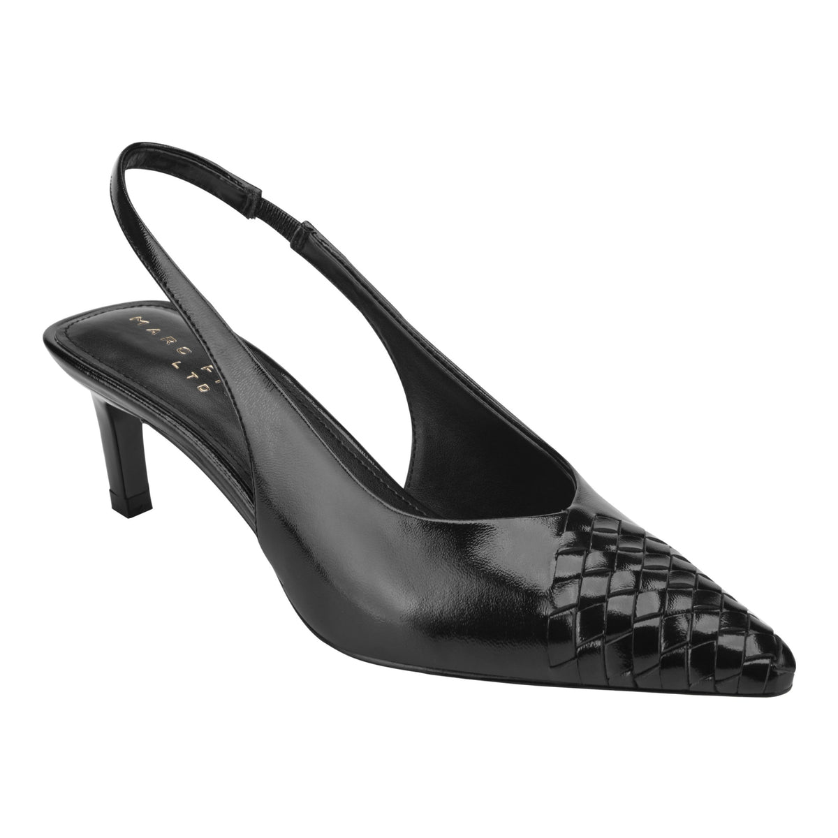 Rilly Leather Slingback Pump - Black Leather | Marc Fisher