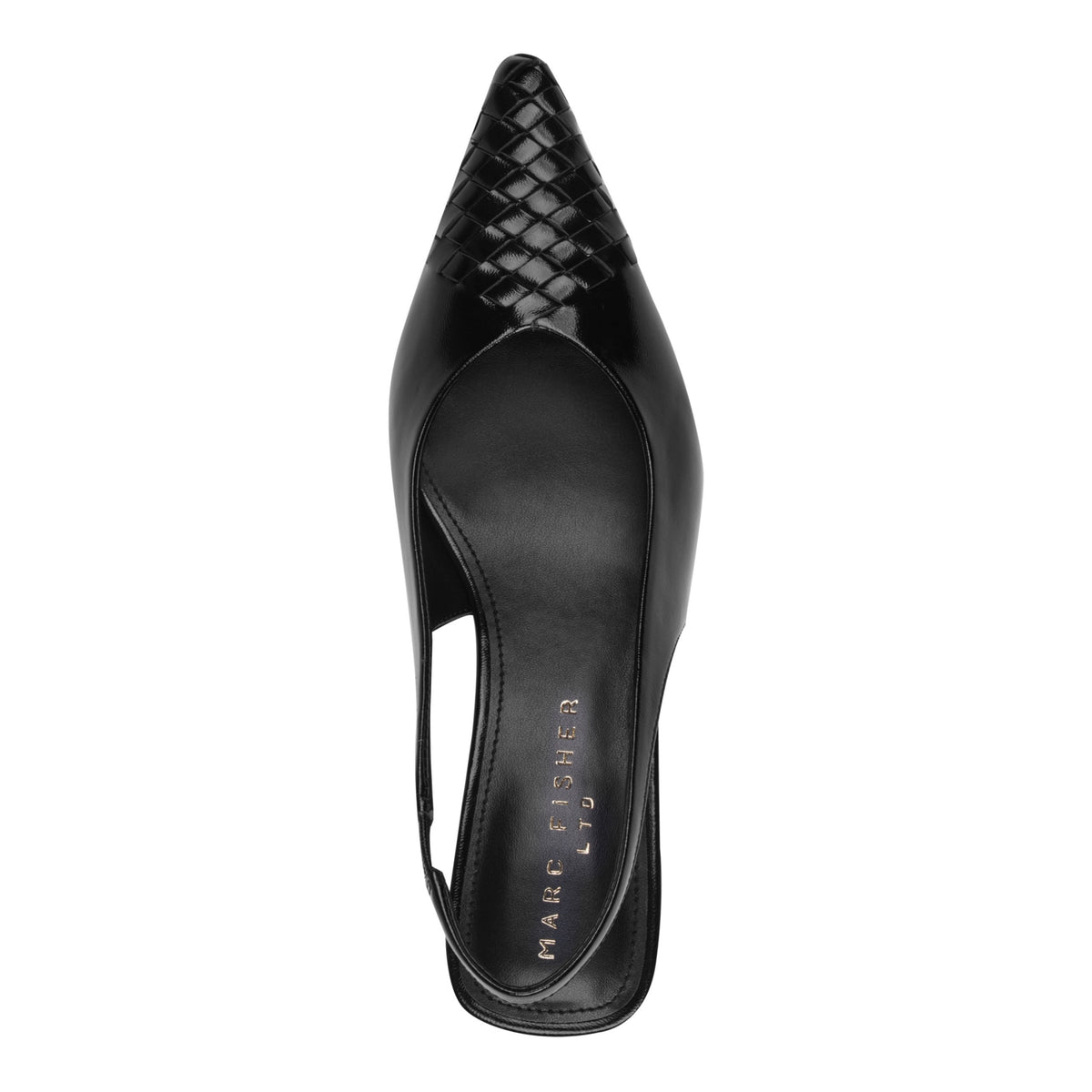 Rilly Leather Slingback Pump - Black Leather | Marc Fisher