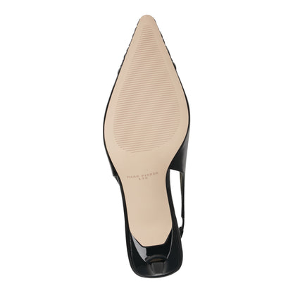 Rilly Leather Slingback Pump - Black Leather | Marc Fisher