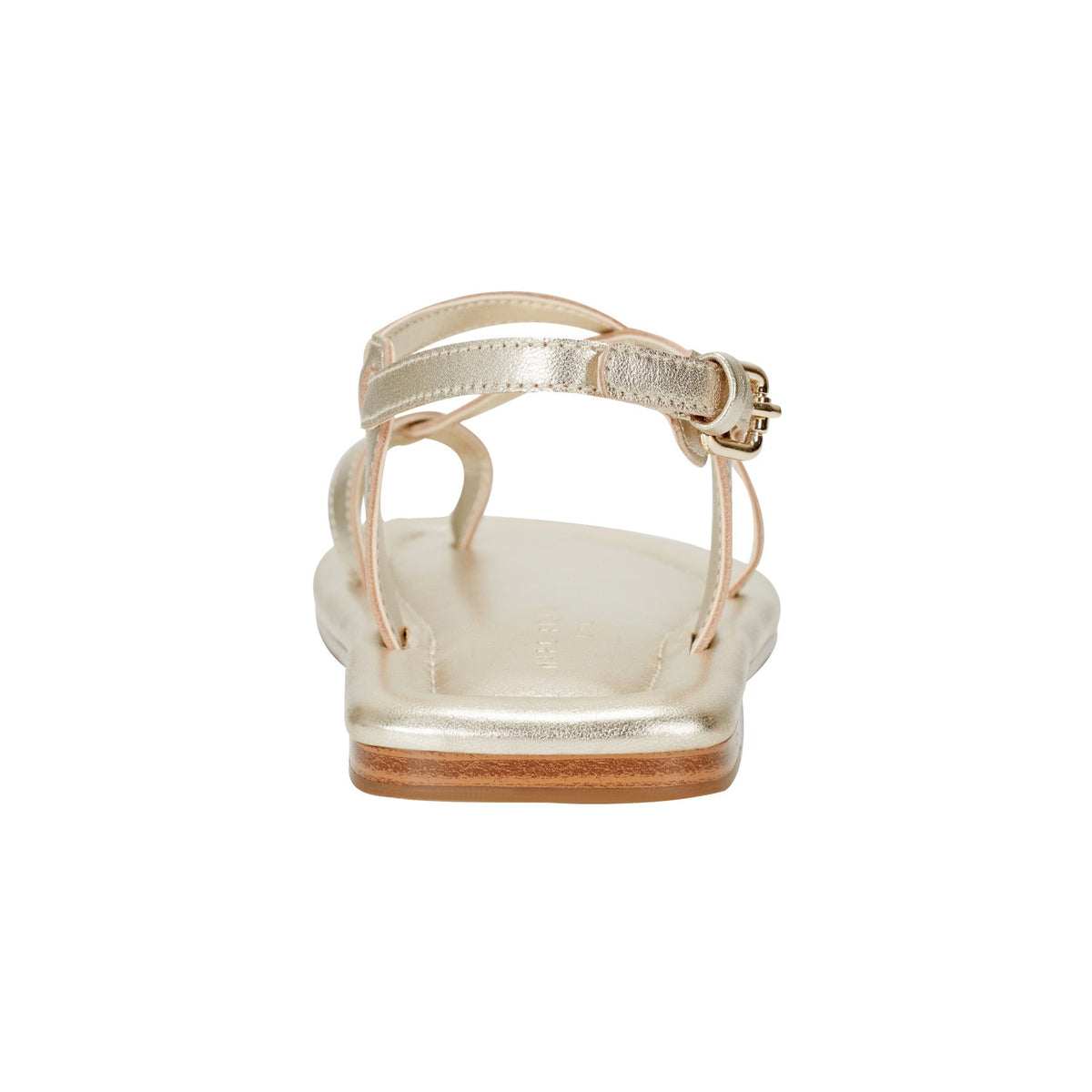 Gerty Strappy Leather Flat Sandal - Gold Leather | Marc Fisher