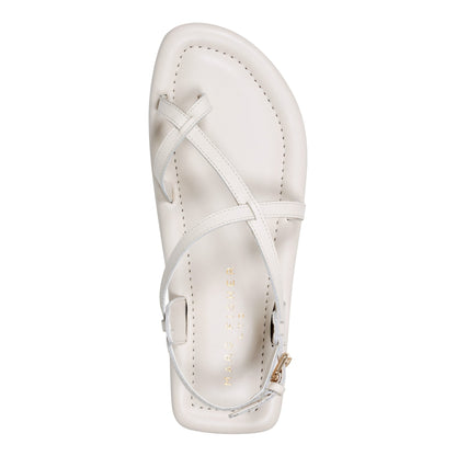 Gerty Strappy Leather Flat Sandal - Chic Cream Leather | Marc Fisher