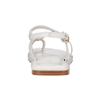 Gerty Strappy Leather Flat Sandal - Chic Cream Leather | Marc Fisher