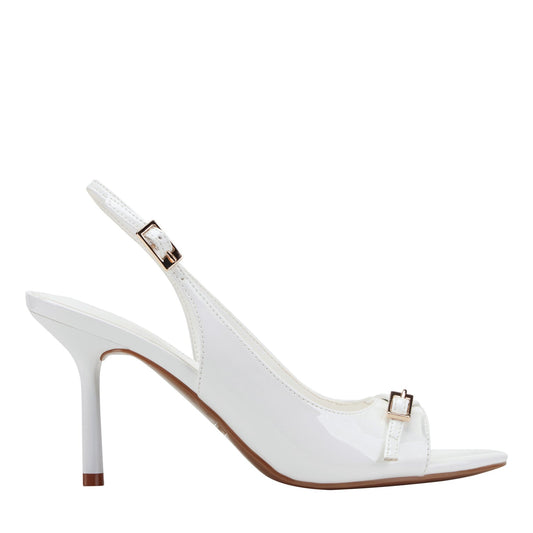 Paza Peep Toe Pump - White Patent | Marc Fisher