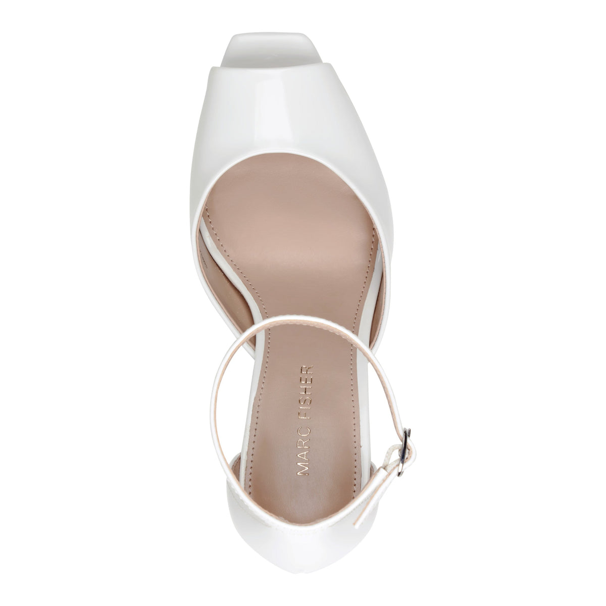 Veni Peep Toe Pump - White Patent | Marc Fisher