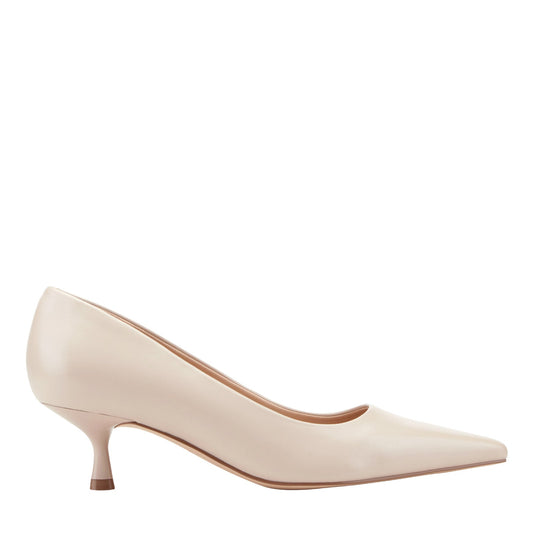 Calynna Leather Kitten Heel Pump - Cream Leather | Marc Fisher