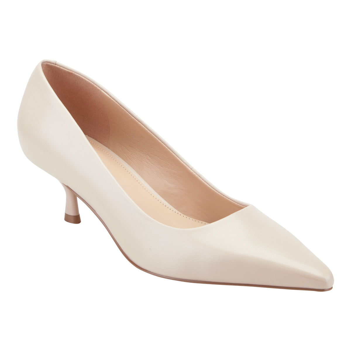 Calynna Leather Kitten Heel Pump - Cream Leather | Marc Fisher