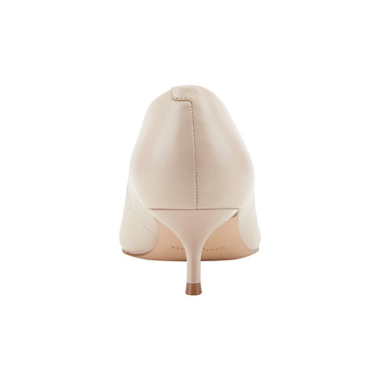 Calynna Leather Kitten Heel Pump - Cream Leather | Marc Fisher