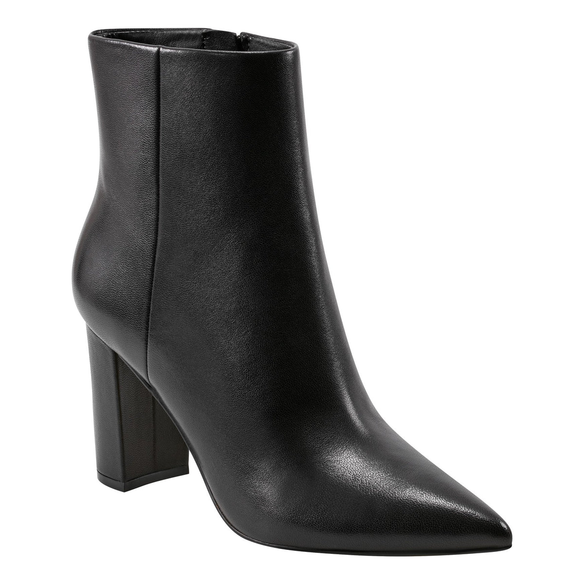 Ulani Heeled Leather Bootie - Black Leather | Marc Fisher