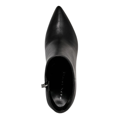 Ulani Heeled Leather Bootie - Black Leather | Marc Fisher