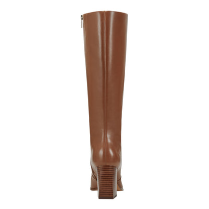 Dreeam Block Heeled Leather Boot - Tan Leather | Marc Fisher