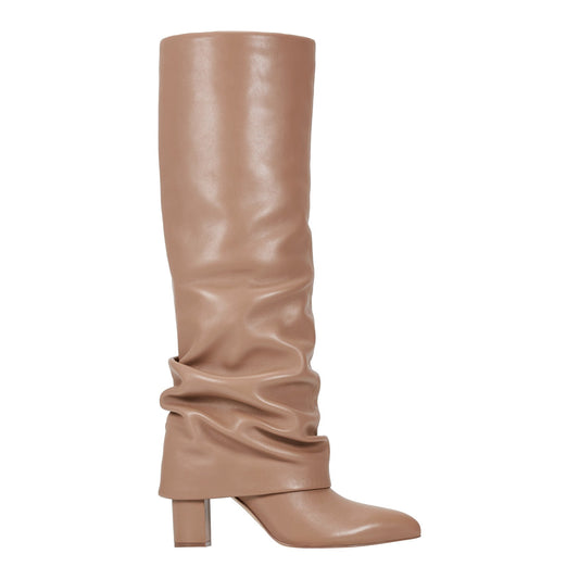 Lalita Foldover Dress Leather Boot - Light Natural Leather | Marc Fisher