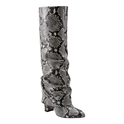 Lalita Foldover Dress Leather Boot - Snake Print | Marc Fisher