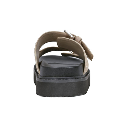 Agusta Studded Slide Sandal - Taupe Suede | Marc Fisher