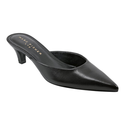 Rosa Heeled Mule - Black Leather | Marc Fisher