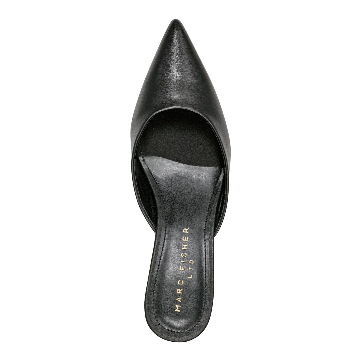 Rosa Heeled Mule - Black Leather | Marc Fisher